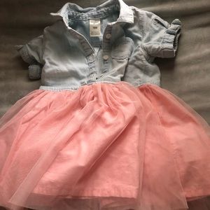 OshKosh Denim Shirt Dress: Mixed Tulle Remix.